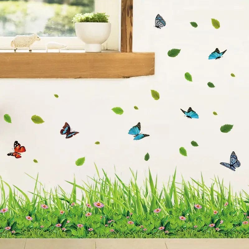 3D Nature Wall Sticker, Living Room Bedroom Bathroom Vinyl Decals Art, Home Decoration Mural, Bathroom Kitchen Living Room Window Art, Grass Border Wall Sticker 3D Nature Wall Sticker, Living Room Bedroom Bathroom Vinyl Decals Art, Home Decoration Mural, Bathroom Kitchen Living Room Window Art, Grass Border Wall Sticker
